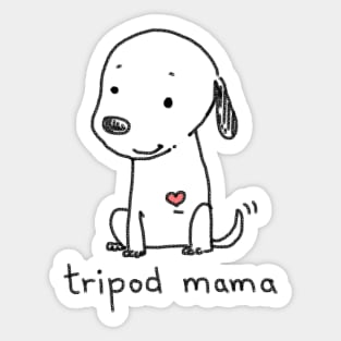 Tripod Dog, Dog Mom, Cute Cartoon Dog, Three Legged Dog Sticker